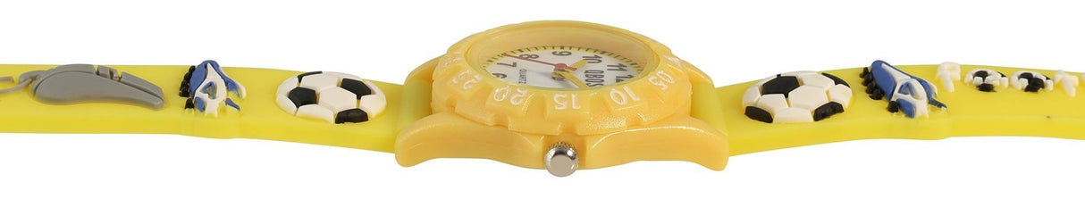 Børneur med fodboldmotiv – Gul - Lukaki.dkBørneur med fodboldmotiv – Gul