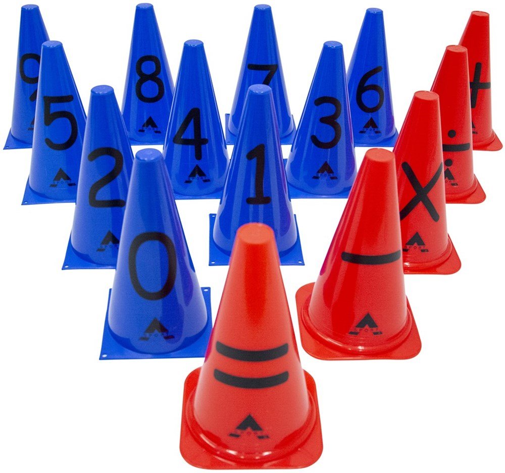 Kegler med tal og tegn, 0 - 9 & +, - , /, X, = (15 stk., 24 cm) - Lukaki.dkKegler med tal og tegn, 0 - 9 & +, - , /, X, = (15 stk., 24 cm)