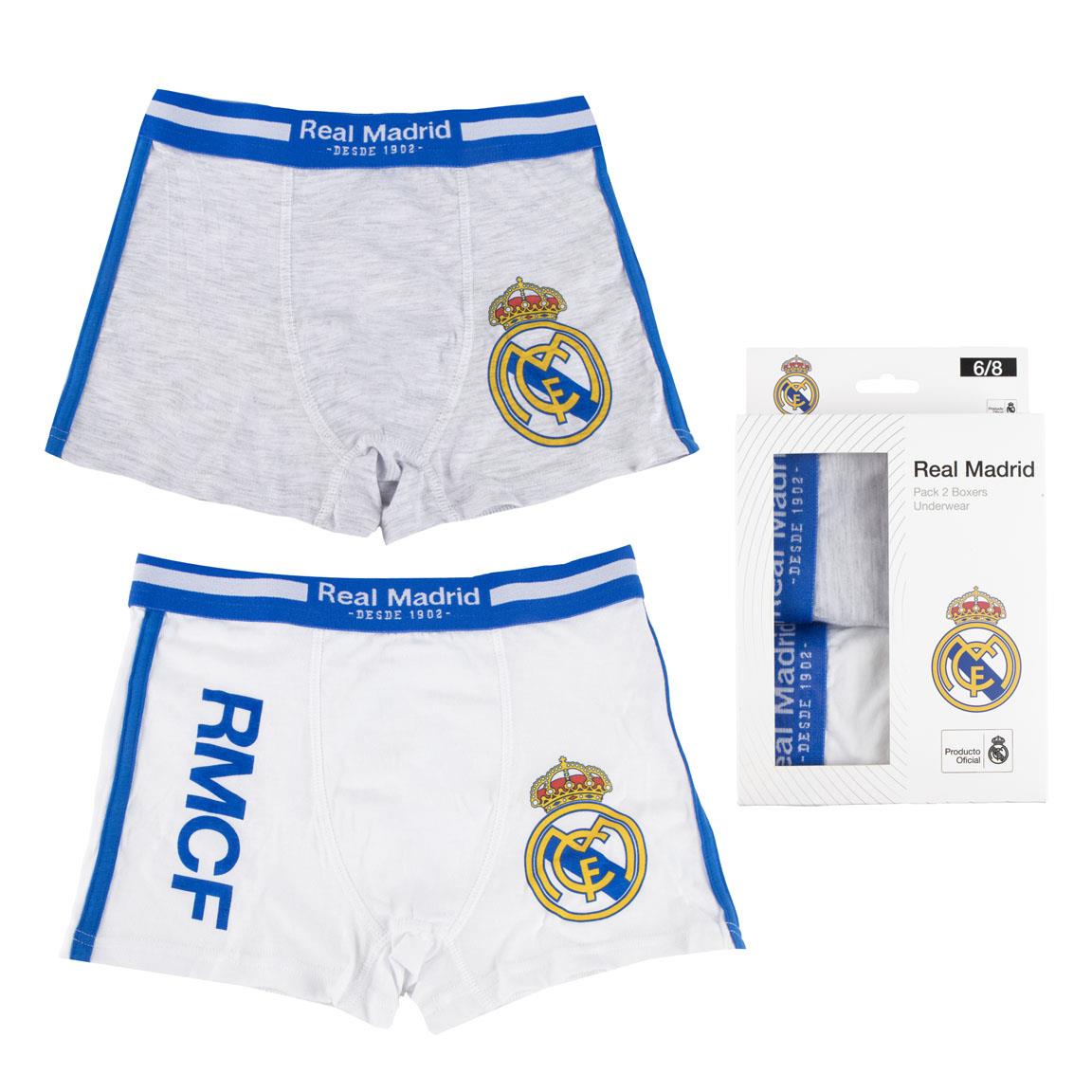 Real Madrid Boxershorts til Børn, grå/hvid – 2 stk. - Lukaki.dkReal Madrid Boxershorts til Børn, grå/hvid – 2 stk.