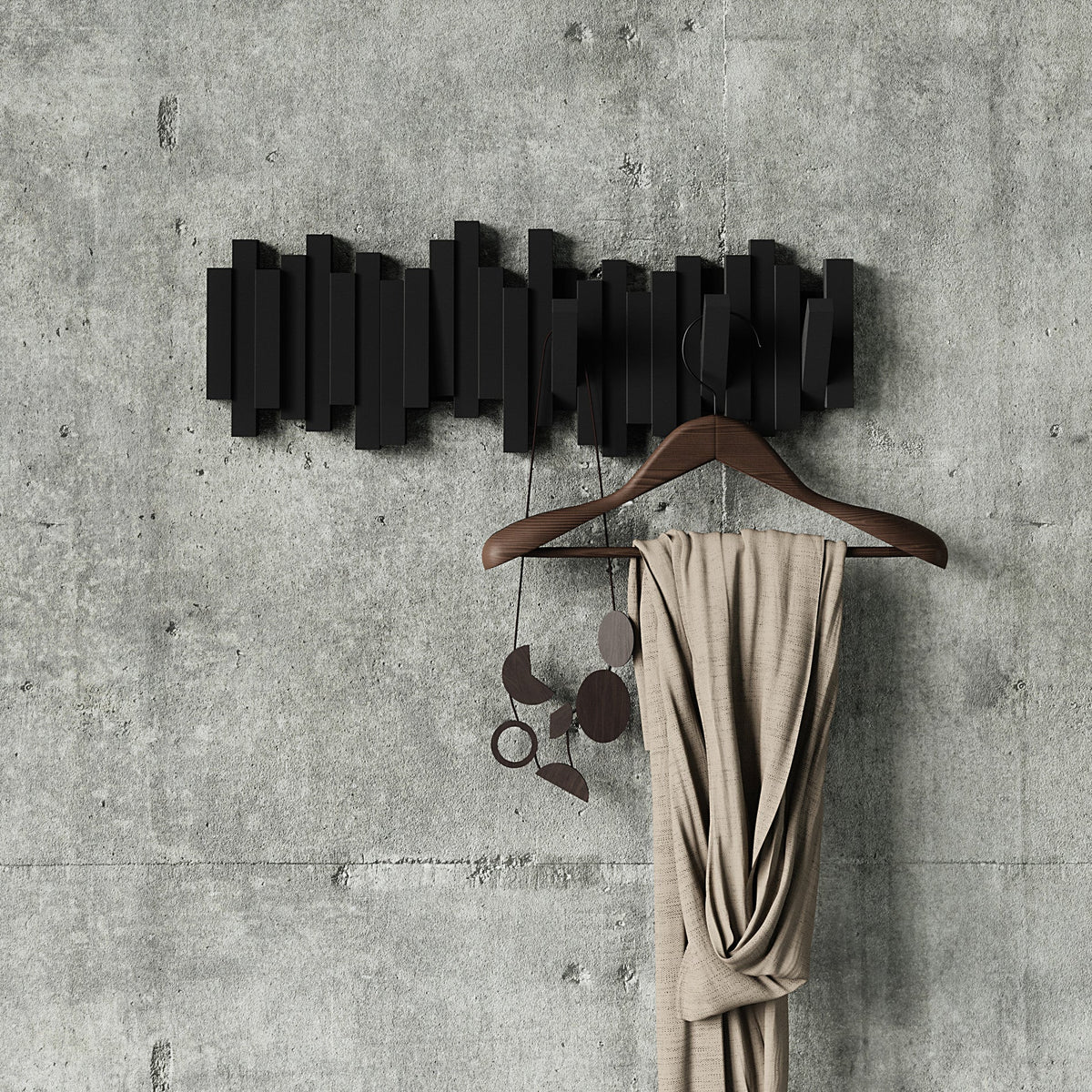 Umbra Sticks Knagerække – Sort, 5 Knager