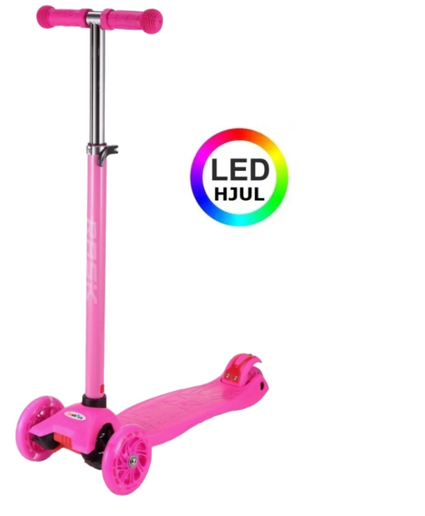 RASK Dreirad-Roller – Pink, mit Lichtern in den Rädern (3–8 Jahre)