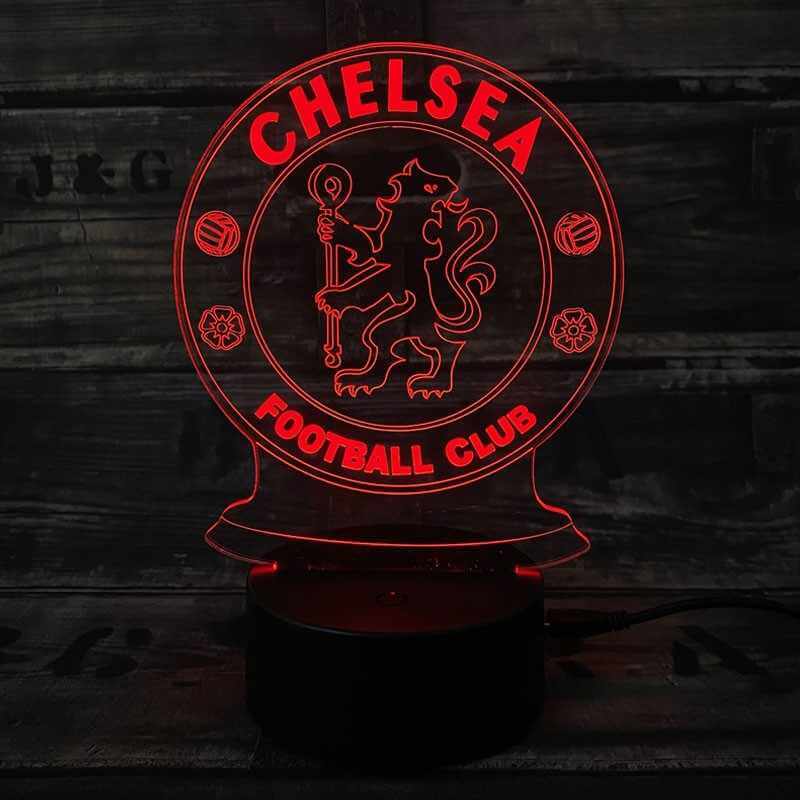 Chelsea 3D Fodbold lampe - Lyser i 7 farver - Lukaki.dkChelsea 3D Fodbold lampe - Lyser i 7 farver