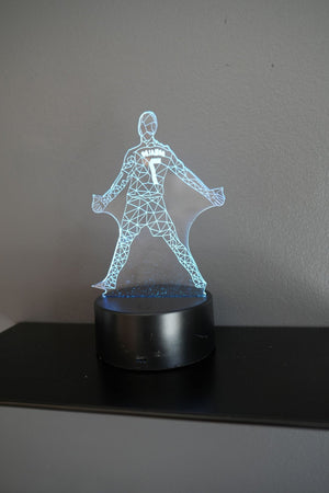 Cristiano Ronaldo 3D Fodbold lampe - Lyser i 7 farver - Lukaki.dk