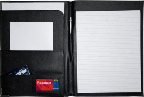 Dokumentmappe / Konferencemappe A4, Sort – med plads til skriveblok, kuglepen og opbevaring - Lukaki.dkDokumentmappe / Konferencemappe A4, Sort – med plads til skriveblok, kuglepen og opbevaring