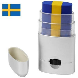 Fan makeup / ansigtsmaling, Sverige (gul/blå) - Lukaki.dk