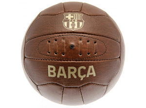 FC Barcelona Fodbold i retro look og boldholder til væg (inkl. sorte skruer) - Lukaki.dk