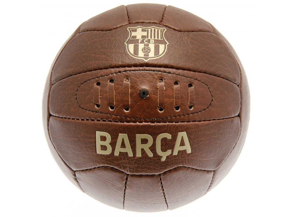FC Barcelona Fodbold i retro look og boldholder til væg (inkl. sorte skruer)