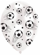 Fodbold balloner inkl. ballonpinde - 6 stk. - Lukaki.dk