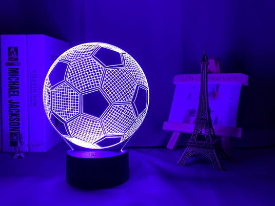 Fodbold lampe 3D (Kabelfri / kan oplades) - Lyser i 12 farver Lukaki.dk