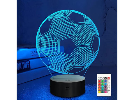 Fodbold lampe 3D (Kabelfri / kan oplades) - Lyser i 12 farver - Lukaki.dk