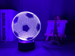 Fußballlampe 3D (Kabellos / aufladbar) - Leuchtet in 12 Farben