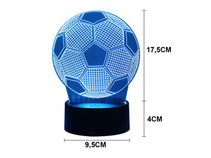 Fußballlampe 3D (Kabellos / aufladbar) - Leuchtet in 12 Farben