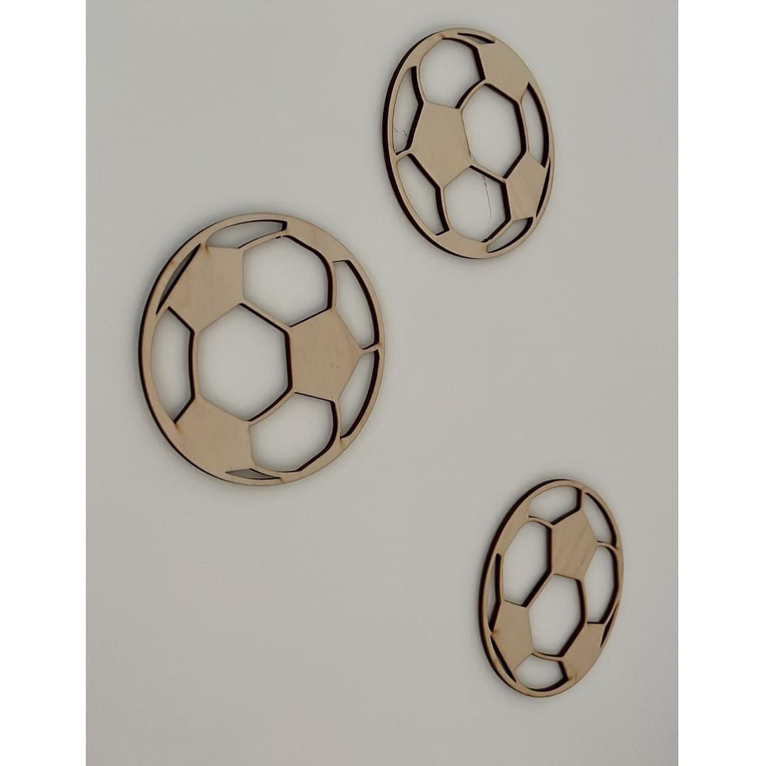 Fußball aus Bambus für Wand/Tür, geschnitzt