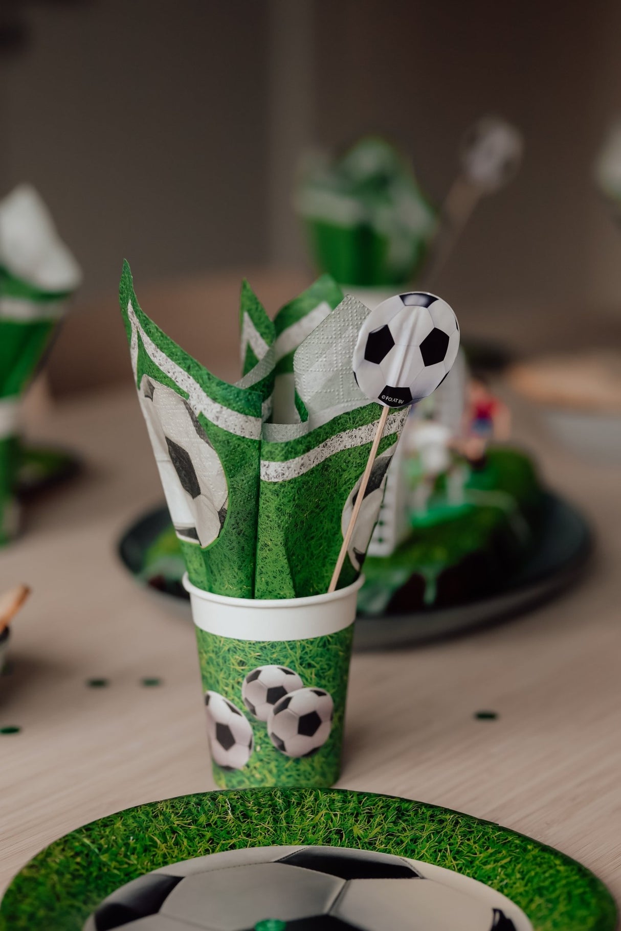 Fodboldservietter – 20 stk. – Grønt fodboldtema – 33x33 cm - Lukaki.dkFodboldservietter – 20 stk. – Grønt fodboldtema – 33x33 cm