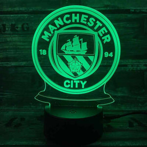 Manchester City 3D Fodbold lampe - Lyser i 7 farver - Lukaki.dkManchester City 3D Fodbold lampe - Lyser i 7 farver