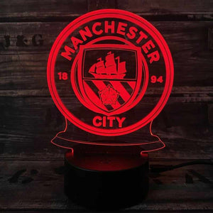 Manchester City 3D Fodbold lampe - Lyser i 7 farver - Lukaki.dkManchester City 3D Fodbold lampe - Lyser i 7 farver