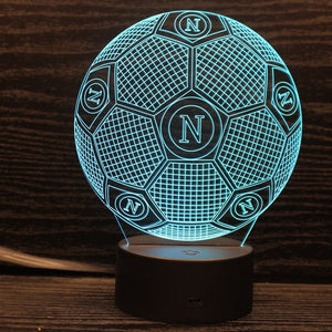 Napoli 3D Fodbold lampe - Lyser i 7 farver - Lukaki.dkNapoli 3D Fodbold lampe - Lyser i 7 farver