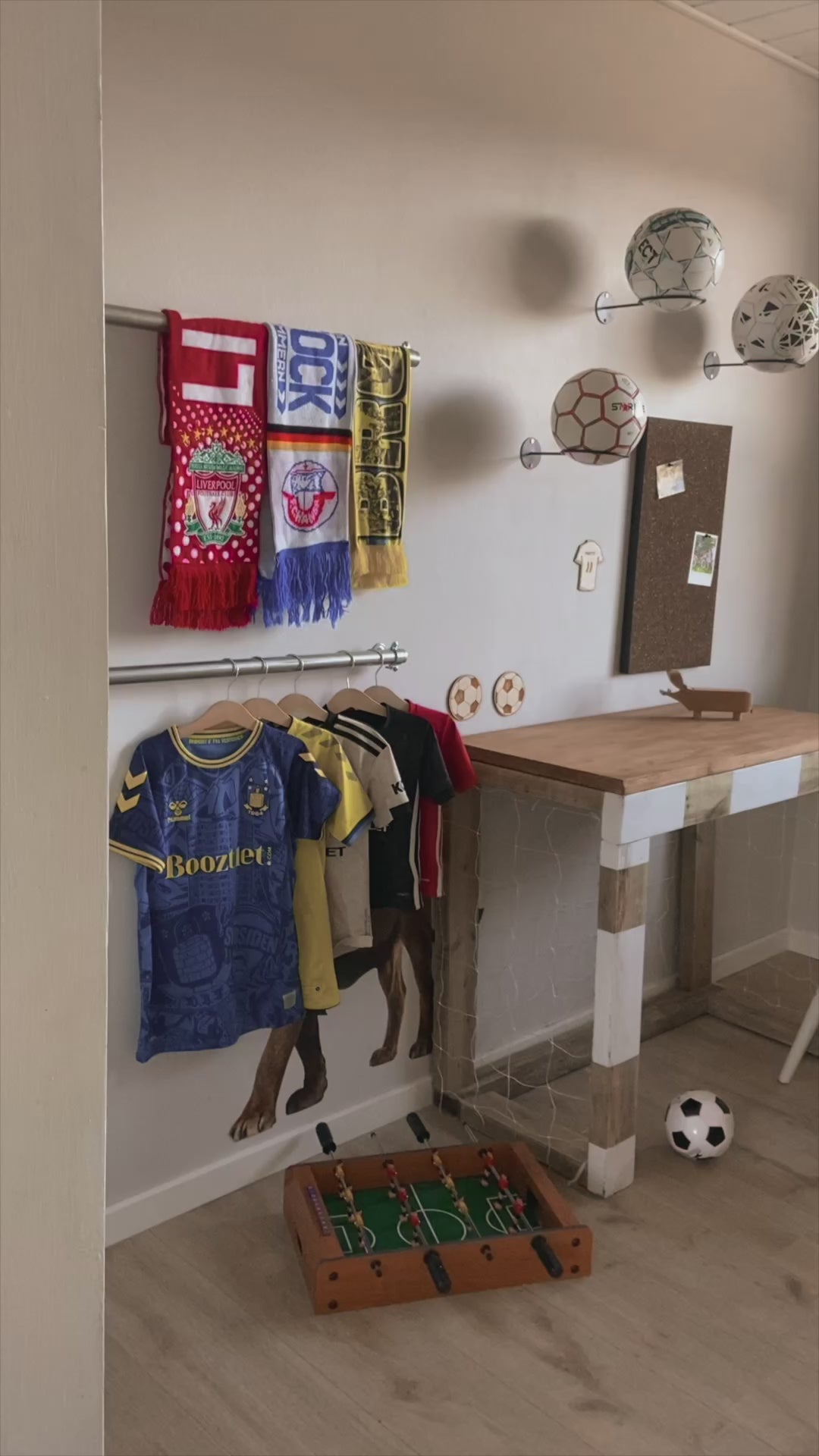 5 Stk. Ballhalter für die Wand – schwarzer Stahl (inkl. schwarzen Schrauben)