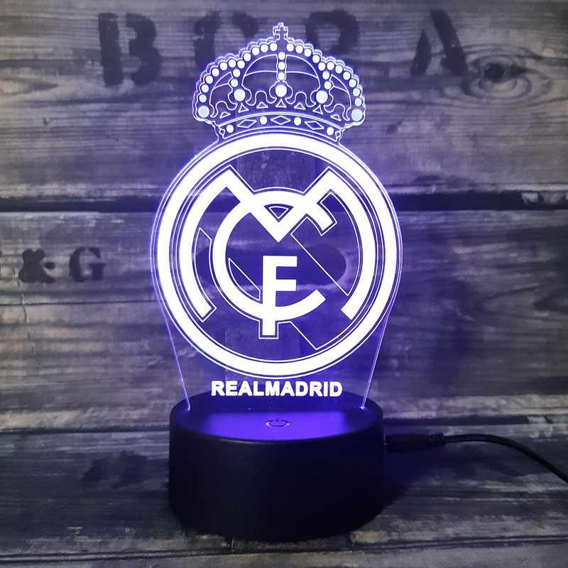 Real Madrid 3D Fodbold lampe - Lyser i 7 farver - Lukaki.dkReal Madrid 3D Fodbold lampe - Lyser i 7 farver