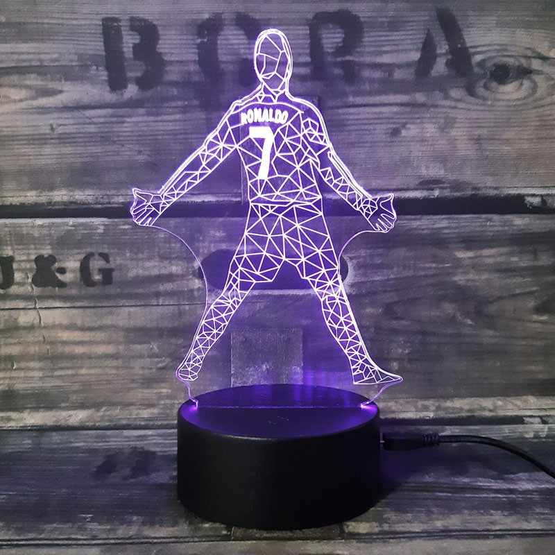 Cristiano Ronaldo 3D-Fußballlampe – Leuchtet in 7 Farben