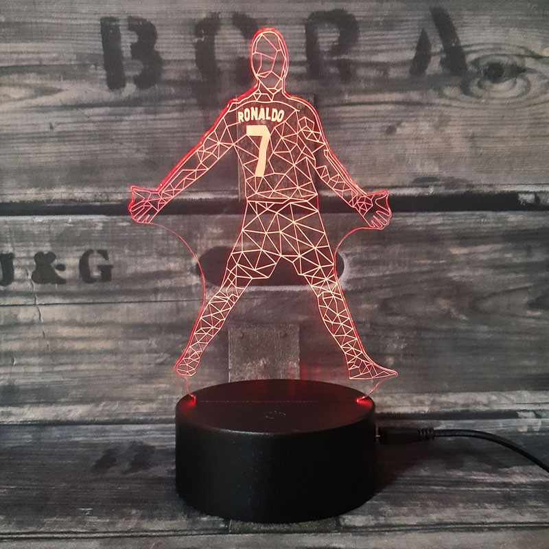 Cristiano Ronaldo 3D-Fußballlampe – Leuchtet in 7 Farben