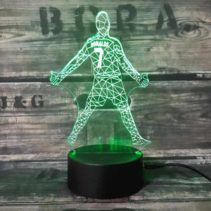 Cristiano Ronaldo 3D-Fußballlampe – Leuchtet in 7 Farben