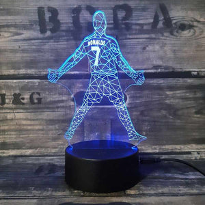 Cristiano Ronaldo 3D-Fußballlampe – Leuchtet in 7 Farben