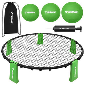 Roundnet 90 cm – komplet sæt med 3 bolde, pumpe og transporttaske - Lukaki.dk