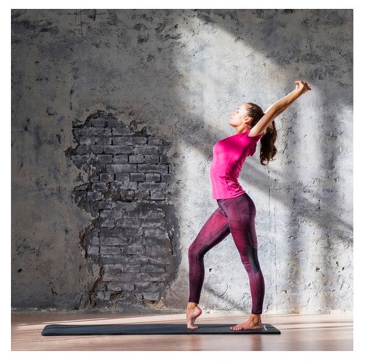 Yoga-/Fitnessmatte, schwarz – 180 x 60 x 1 cm.