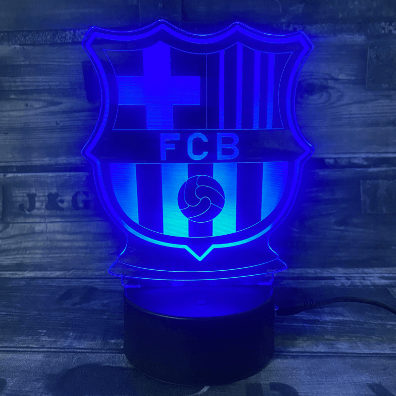 FC Barcelona 3D-Fußballlampe – Leuchtet in 7 Farben