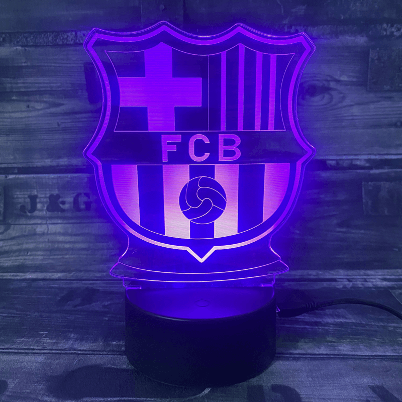 FC Barcelona 3D-Fußballlampe – Leuchtet in 7 Farben