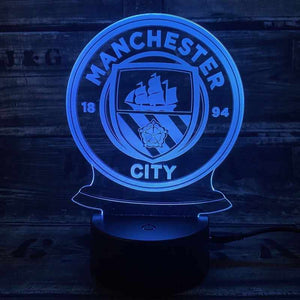 Manchester City 3D-Fußballlampe – Leuchtet in 7 Farben