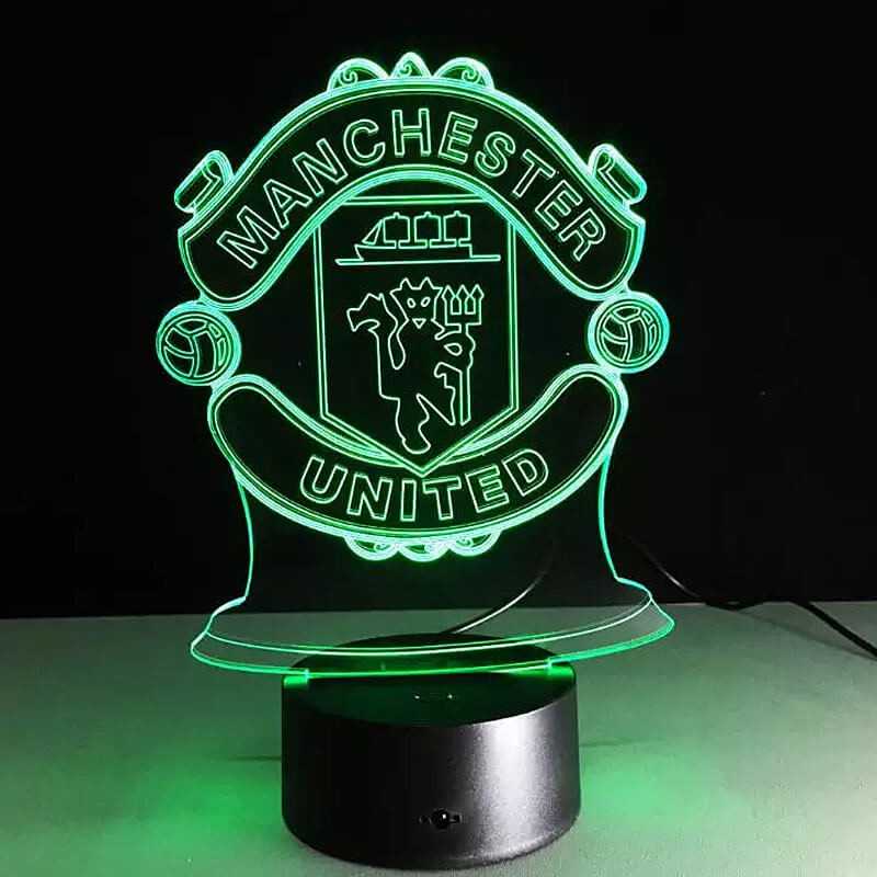 Manchester United 3D-Fußballlampe – Leuchtet in 7 Farben