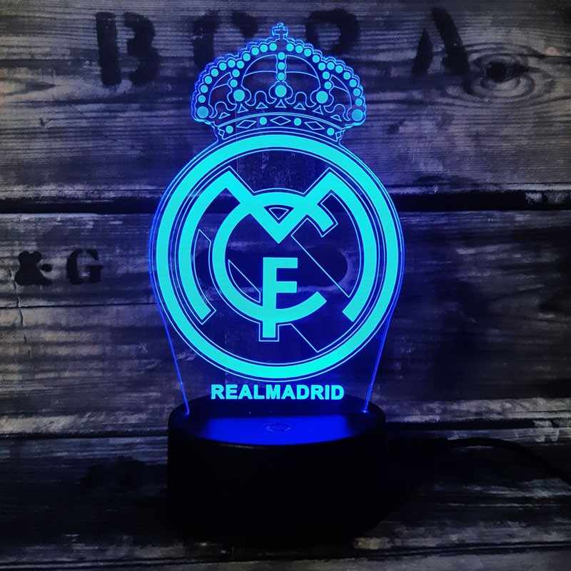 Real Madrid 3D-Fußballlampe – Leuchtet in 7 Farben